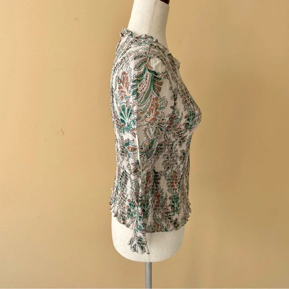 Veronica Beard Smocked Top - Picture 7 of 12